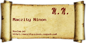 Maczity Ninon névjegykártya